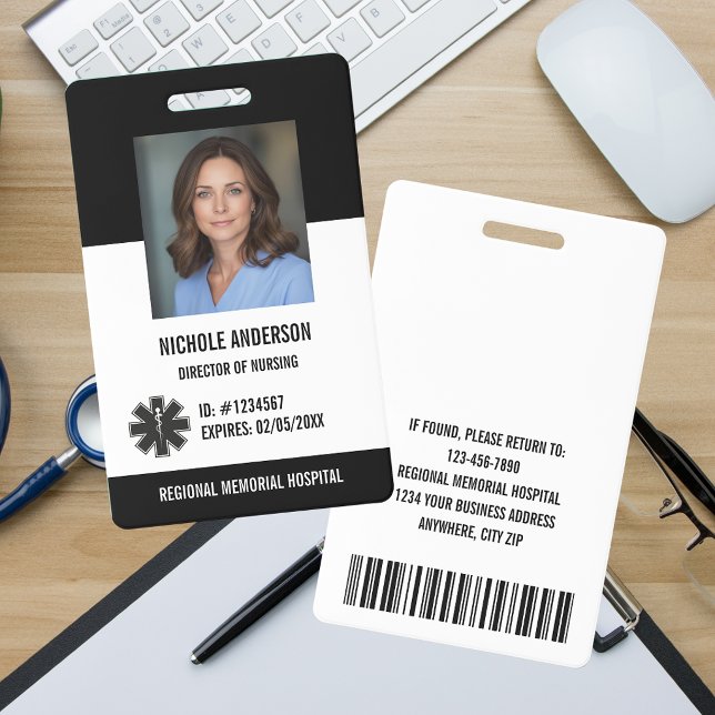 Badge Logo de la carte d'identité médicale de l'employé  (Créateur téléchargé)