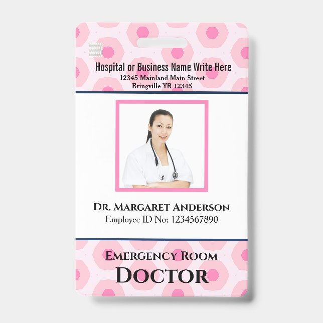 Badge Logo de la photo de l'employé personnalisé Code à  (Avant)