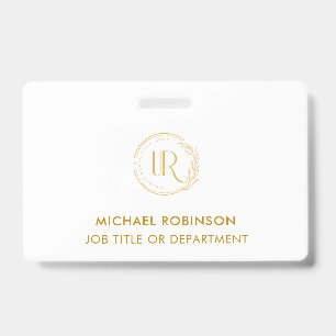 Badge Logo de la société Gold Script Company ID personna