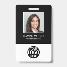 Logo de l'employé avec code QR et code-barres ID