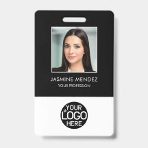 Logo de l'employé avec code QR et code-barres ID
