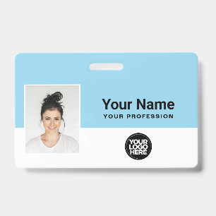 Badge Logo de l'employé bleu clair personnalisé ID Lanya