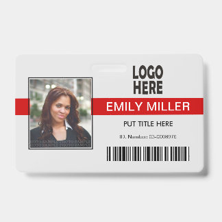 Badge Logo de l'employé de l'entreprise et modèle photo 