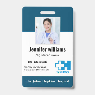 Badge Logo de l'employé de l'hôpital personnalisé et pho