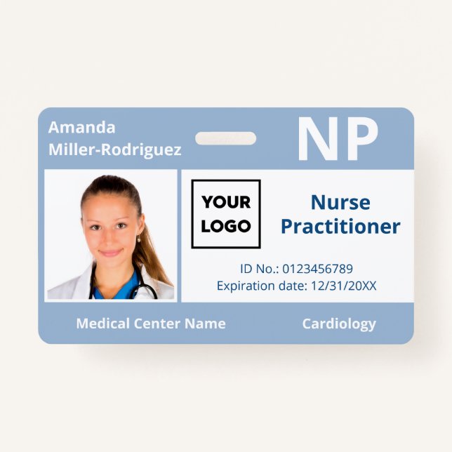 Badge Logo de l'employé de l'hôpital personnalisé - ID p (Devant)