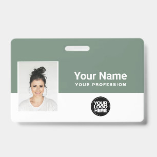 Badge Logo de l'employé en vert sur mesure Nom du bandea