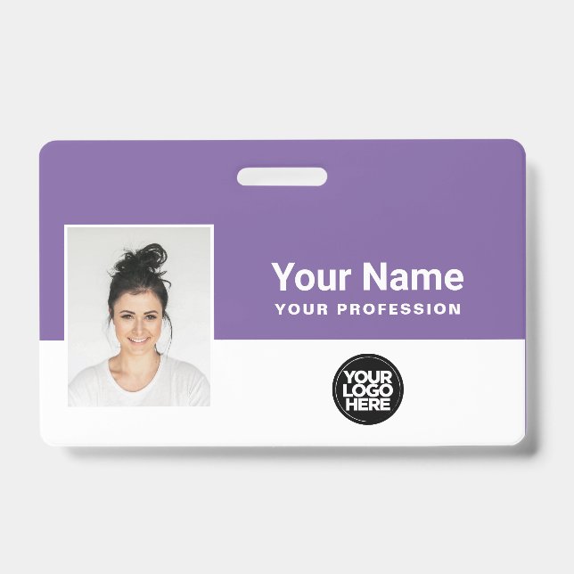 Badge Logo de l'employé pourpre personnalisé Nom du band (Avant)