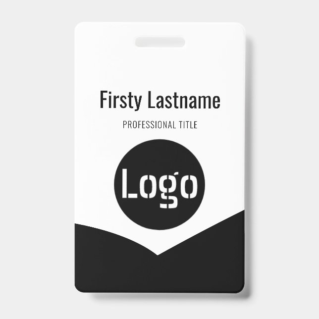 Badge Logo de l'entreprise avec les noms et prénoms Code (Avant)