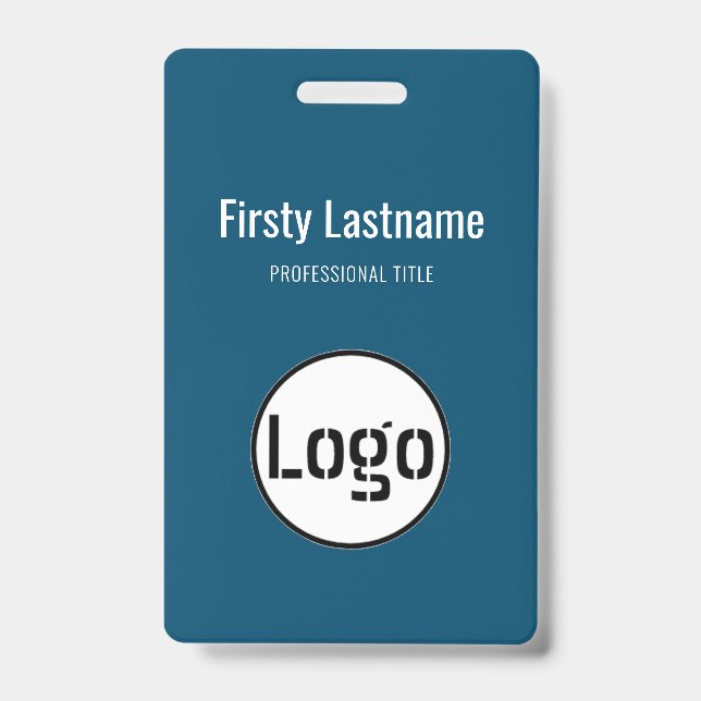 Badge Logo de l'entreprise avec les noms et prénoms Code (Avant)