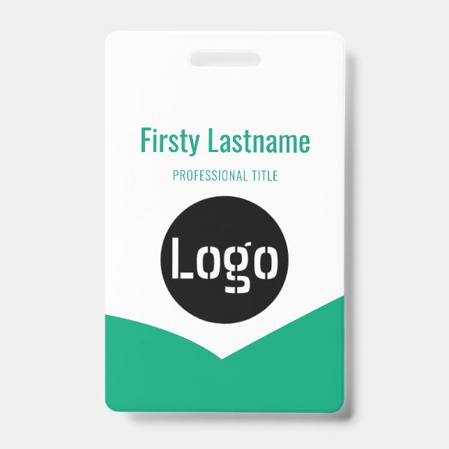 Badge Logo de l'entreprise avec les noms et prénoms Code (Avant)