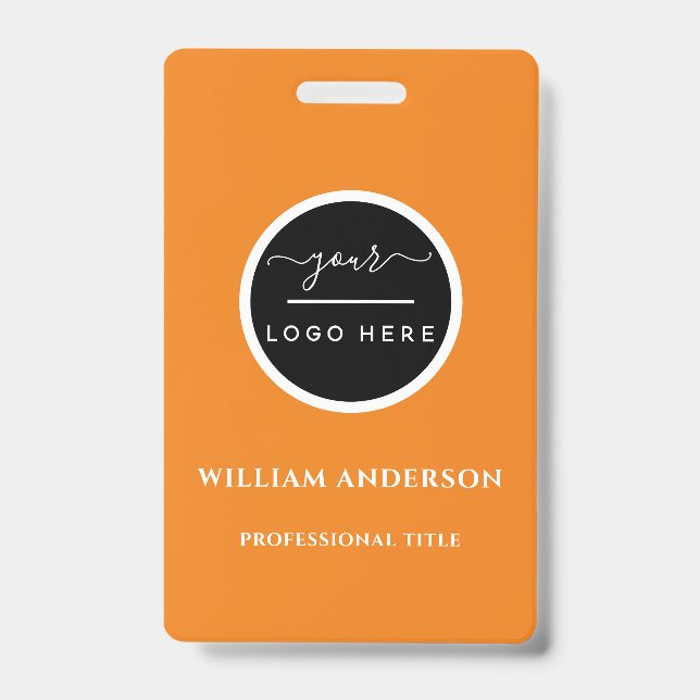 Badge Logo de l'entreprise avec les noms et prénoms Code (Avant)