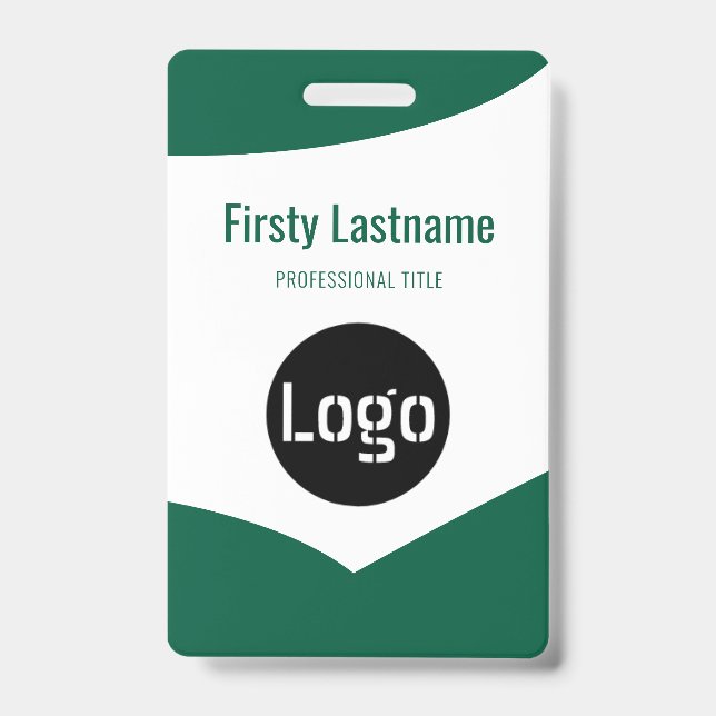 Badge Logo de l'entreprise avec les noms et prénoms Code (Avant)