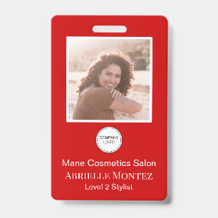 Badge Logo de l'entreprise avec photo et nom de l'employ