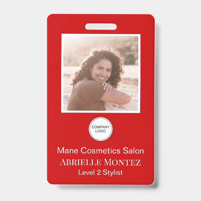 Badge Logo de l'entreprise avec photo et nom de l'employ (Avant)