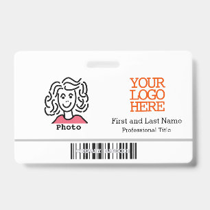 Badge Logo de l'entreprise Code-barres Photo de l'employ