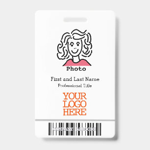 Badge Logo de l'entreprise Code-barres Photo de l'employ
