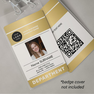 Badge logo de l'entreprise code QR photo de l'employé ca