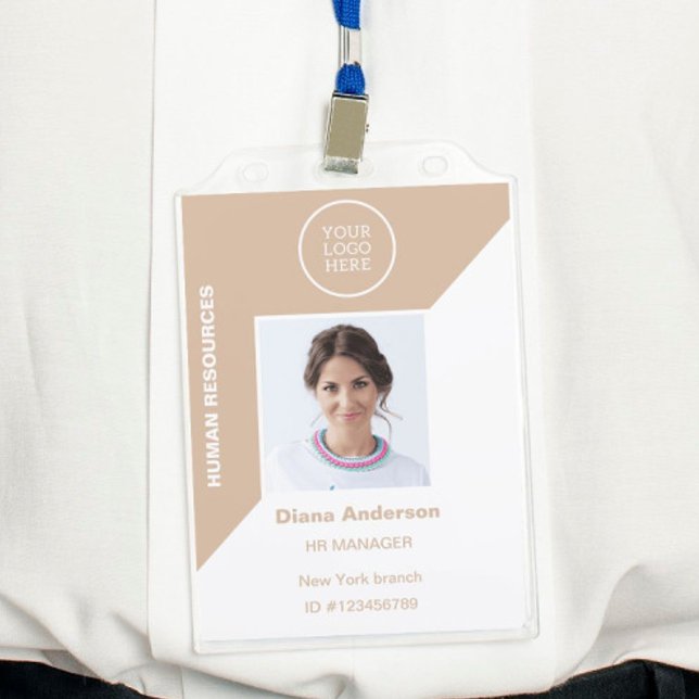 Badge Logo de l'entreprise de l'ID photo de l'employé Ba (Créateur téléchargé)