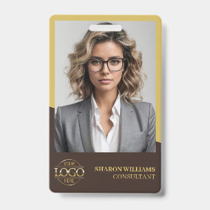 Badge Logo de l'entreprise de photos d'employés personna