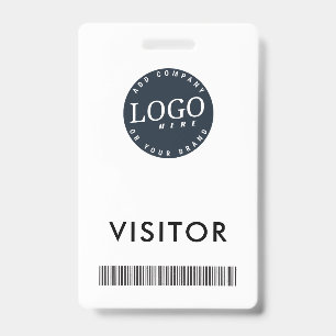 Badge Logo de l'entreprise et code-barres du visiteur d'