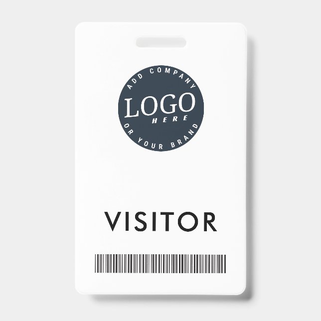 Badge Logo de l'entreprise et code-barres du visiteur d' (Avant)