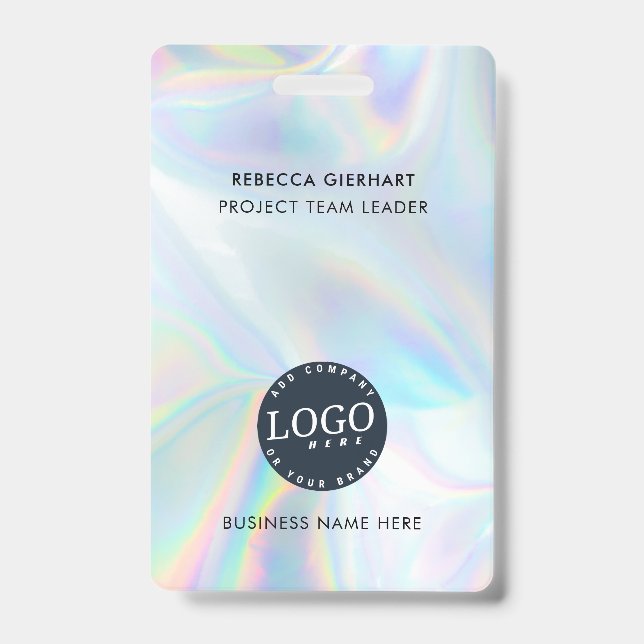 Badge Logo de l'entreprise Identifiant de l'employé holo (Front)