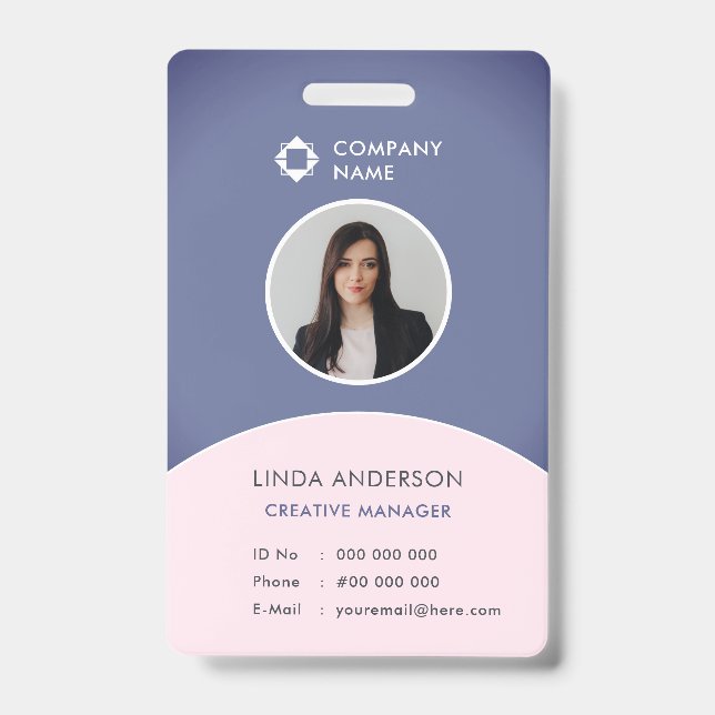 Badge Logo de l'entreprise Identifiant photo de l'employ (Avant)