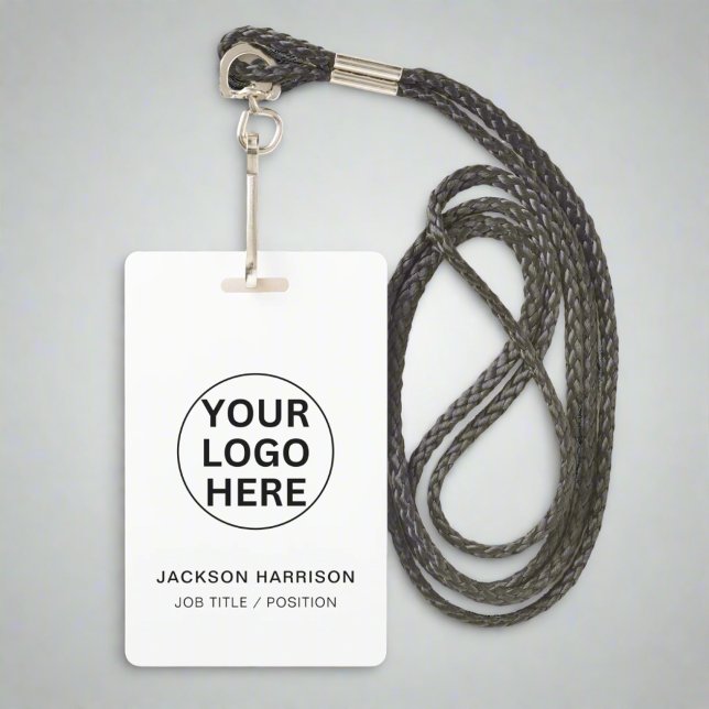 Badge Logo de l'entreprise l Employé ID employé noir et  (Créateur téléchargé)