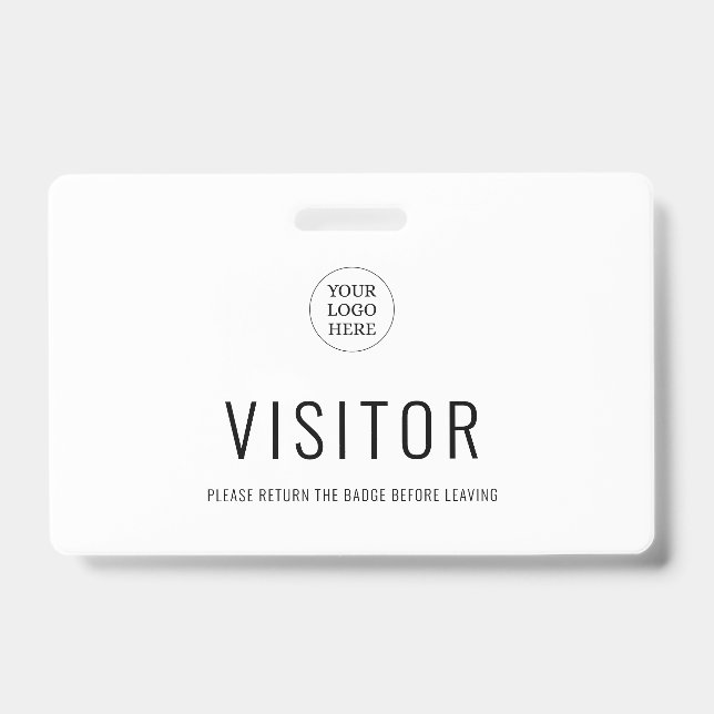 Badge Logo de l'entreprise Modern Simple Visitor Pass (Face)