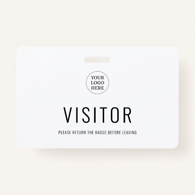 Badge Logo de l'entreprise Modern Simple Visitor Pass (Devant)