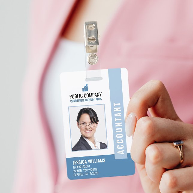 Badge Logo de l'entreprise moderne Photo ID employé (Créateur téléchargé)