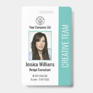 Badge Logo de l'entreprise moderne Photo sarcelle Carte