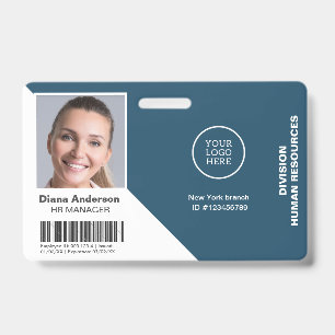 Badge Logo de l'entreprise Nom de la photo de l'employé