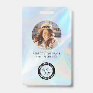 Badge Logo de l'entreprise Nom de l'employé Code photo