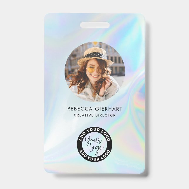 Badge Logo de l'entreprise Nom de l'employé Code photo (Avant)