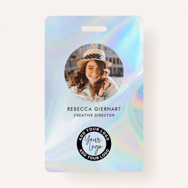 Badge Logo de l'entreprise Nom de l'employé Code photo (Devant)