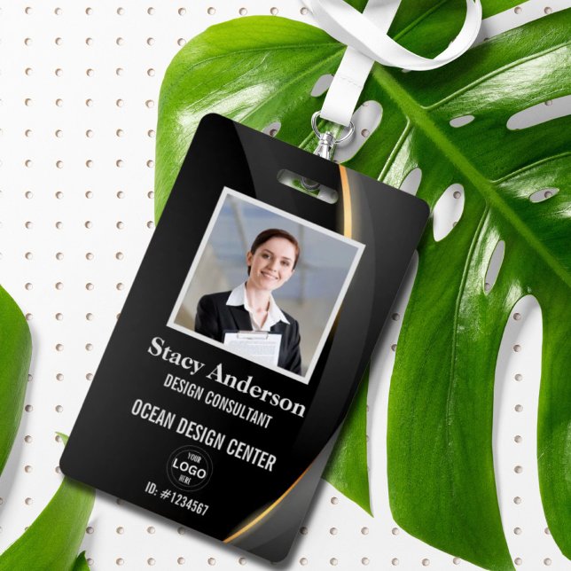 Badge Logo de l'entreprise Nom de l'employé Photo ID (Corporate Company Logo Employee Name Photo ID Badge)