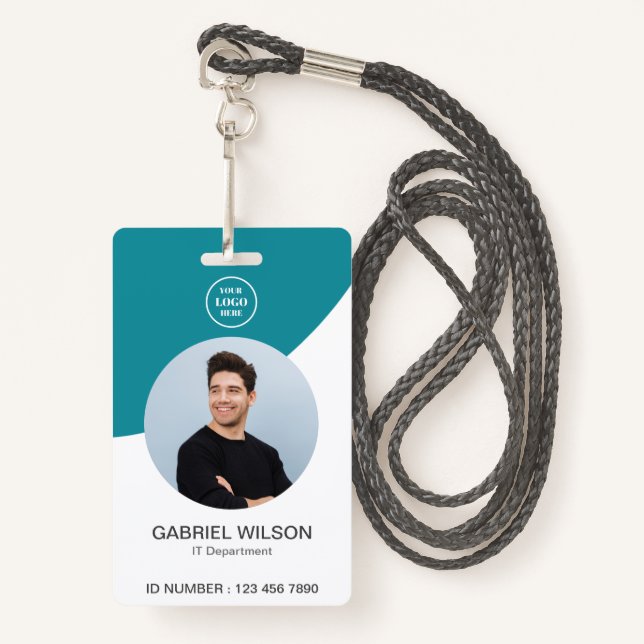 Badge Logo de l'entreprise personnalisée Photo ID de l'e (Devant avec lanière)