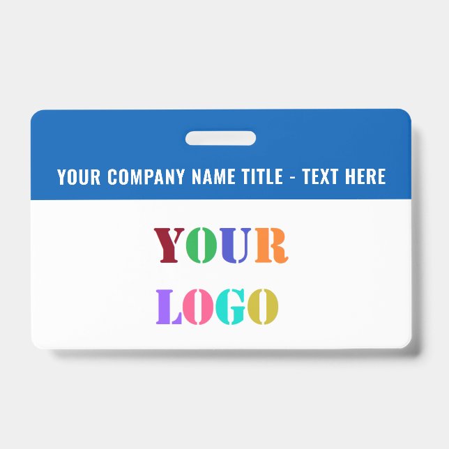 Badge Logo de l'entreprise personnalisée Photo Nom du te (Avant)