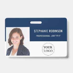Badge Logo de l'entreprise, Photo de l'employé, Nom, Cod