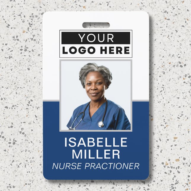 Badge Logo de l'entreprise photo personnalisée Marine (Créateur téléchargé)