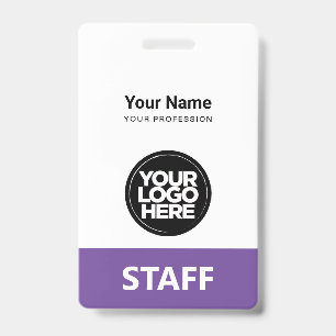 Badge Logo de l'entreprise Purple Violet Nom de l'employ