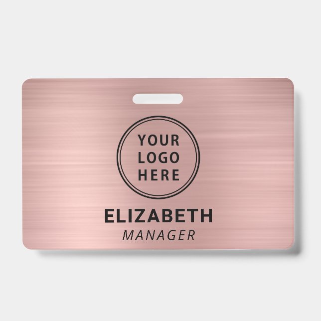 Badge Logo de l'entreprise Rose Gold Nom (Avant)