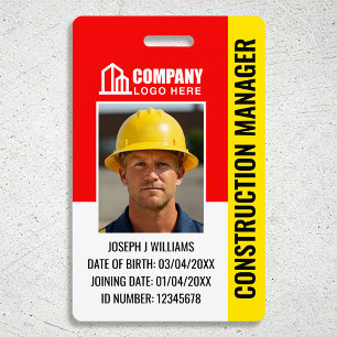 Badge Logo de l'ID du site de construction personnalisée