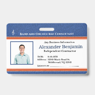 Badge Logo de l'ID photo de l'employé Conducteur de mus