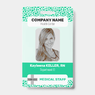 Badge Logo de personnel médical avec code-barres photo p