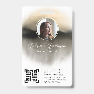 Badge Logo de photo de script abstrait aquarelle or chic