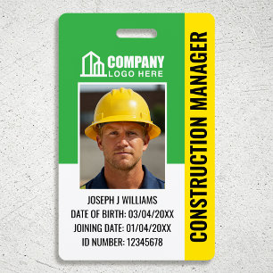 Badge Logo de photo de sécurité de construction Code QR