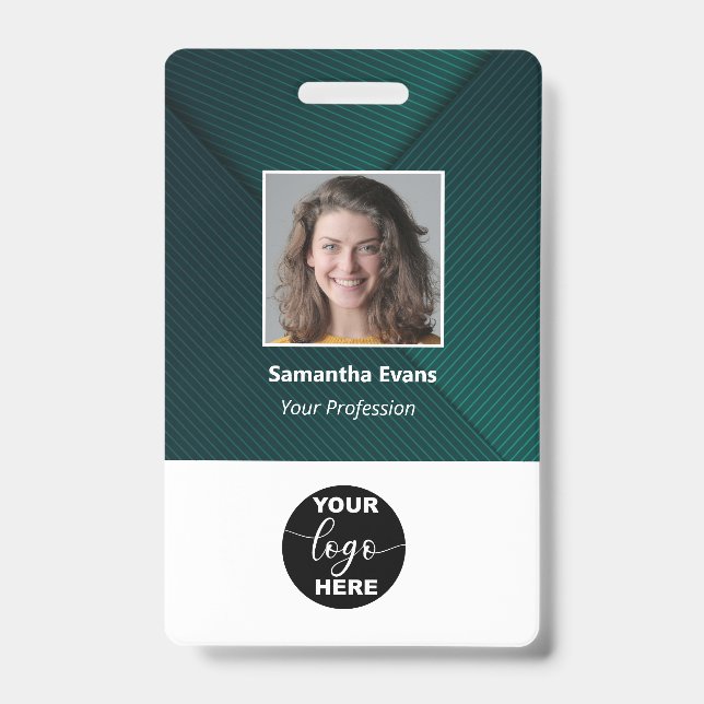 Badge Logo de photo d'employé personnalisé Code-barres N (Avant)