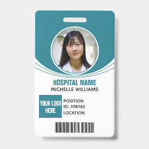 Badge logo de photo d'employé personnalisé nom ID code-b